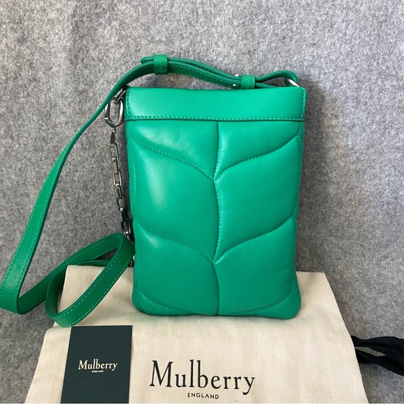NWT Mulberry Softie Phone Bag Green - Picture 3 of 11